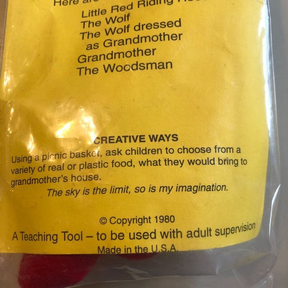 Monkey Mitt Finger Puppets Little Red Riding Hood Vintage Story Aid Homeschool N - Picture 5 of 5